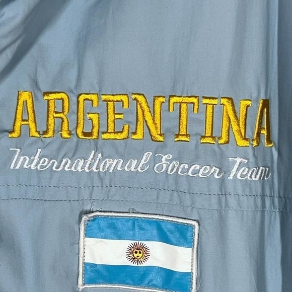 Vintage Argentina Soccer Jacket Embroidered Blue Y2K - Picture 7 of 15